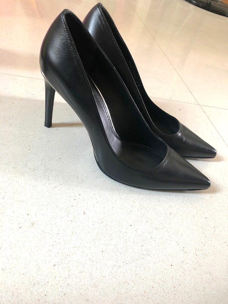 Stuart weitzman leather Black High Heels shoes 39size uk6 leather heels