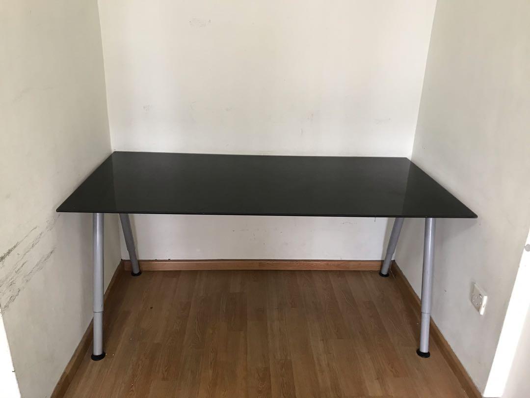 IKEA Tempered glass study table, Furniture & Home Living, Furniture