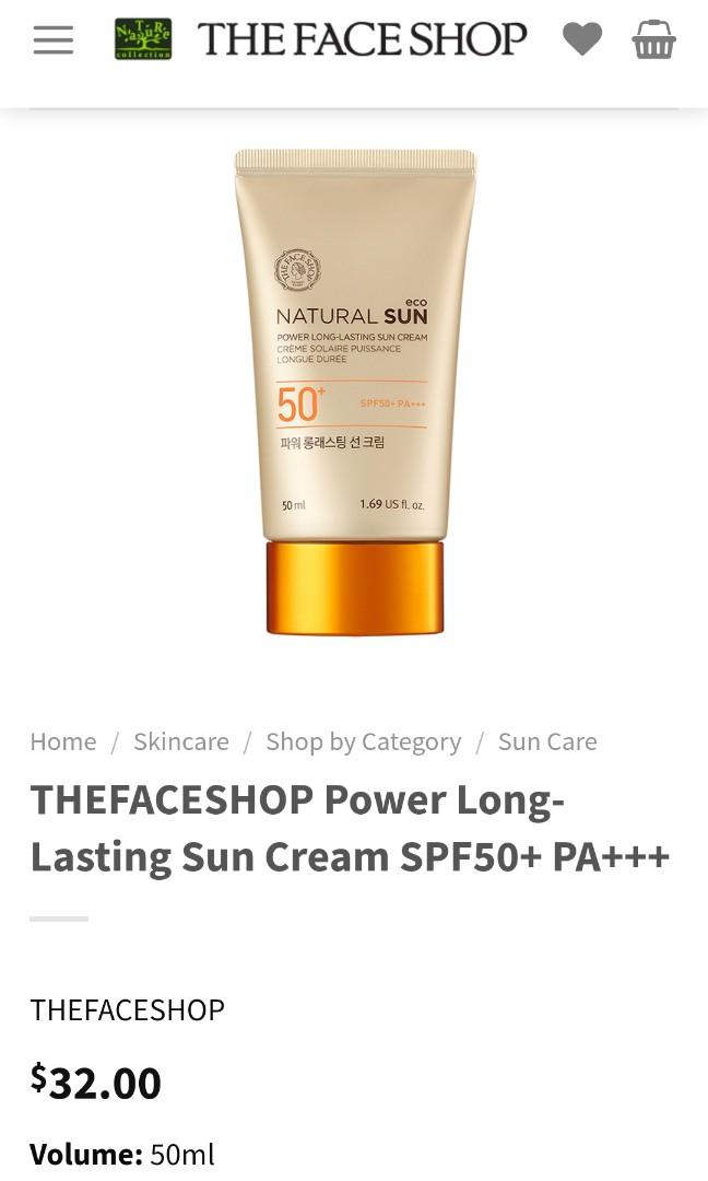 sun cream spf 50 face