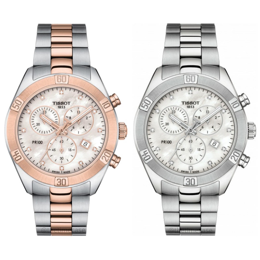 TISSOT PR 100 SWISS QUARTZ CHRONOGRAPH DIAMOND WHITE MOTHER OF PEARL DIAL T101.917.22.116.00 T101.917.11.116.00 38MM LADIES WATCH BRAND NEW IN BOX