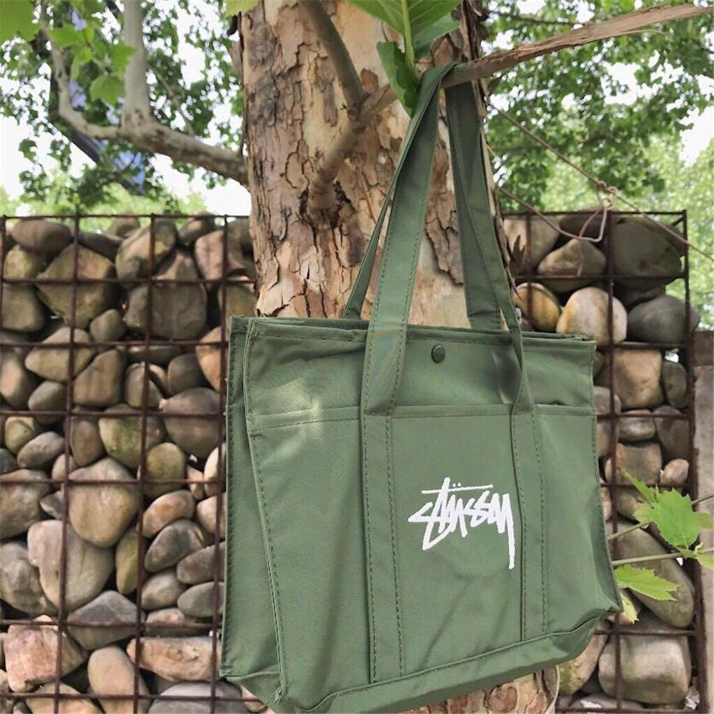 Tote bag stussy green military authentix Japan Market