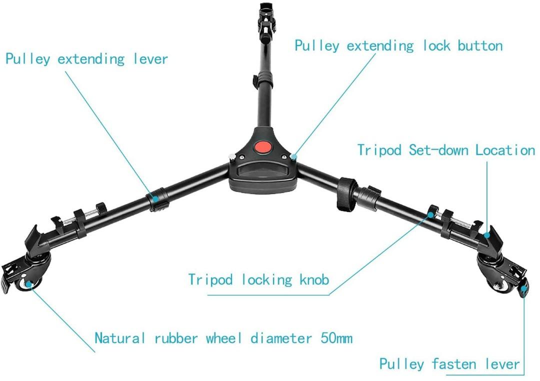 Tripod Dolly, Neewer Photography Professional Heavy Duty Tripod Dolly