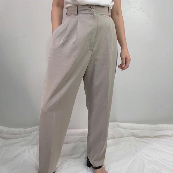 Unique Vintage Red Pintuck High Waist Pants