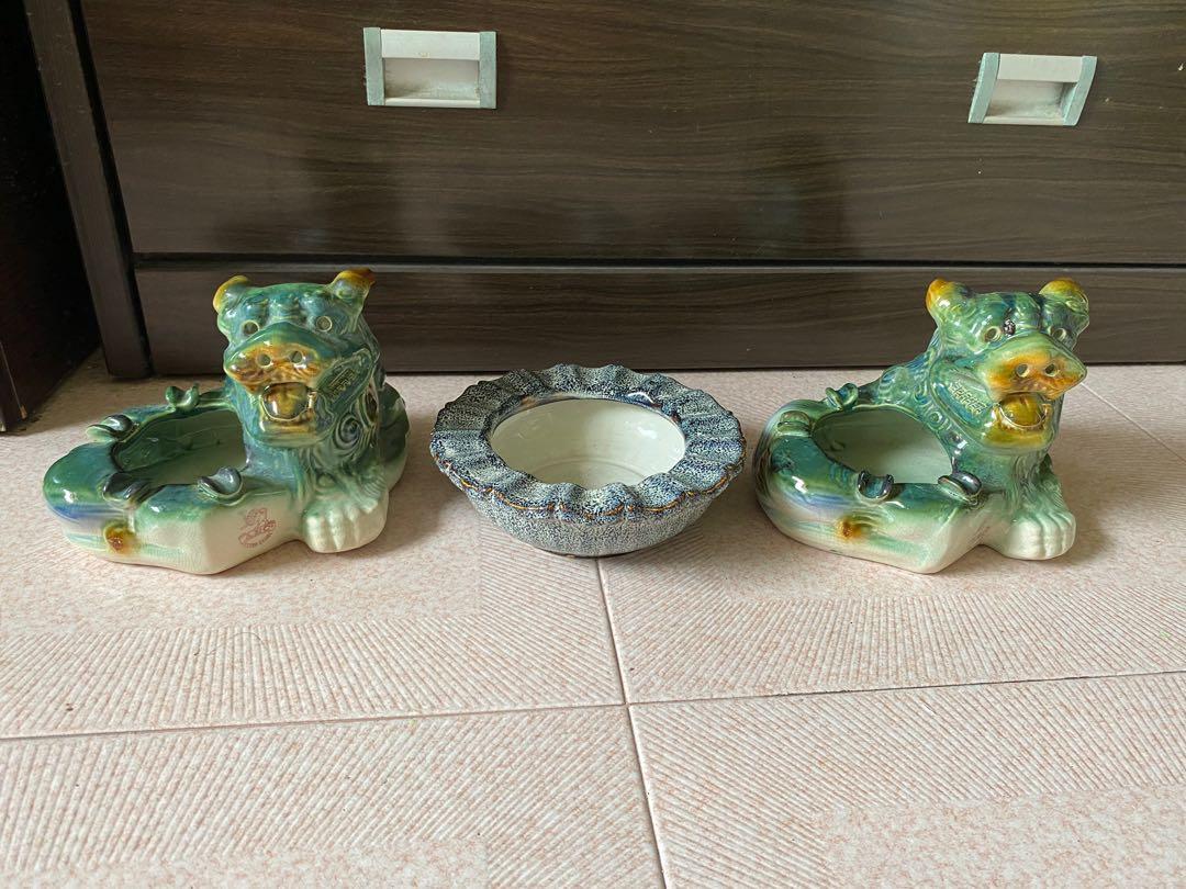 Vintage Set Of Ceramic Ash Trays 1980s Abc Extra Stout Chinese Lion Ashtrays Hobbies Toys Memorabilia Collectibles Vintage Collectibles On Carousell