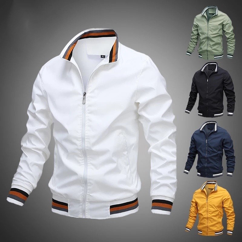 Windbreaker men casual jacket white 