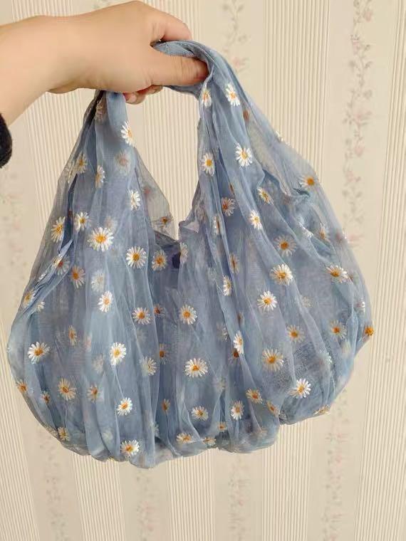 Zara blue daisy bag