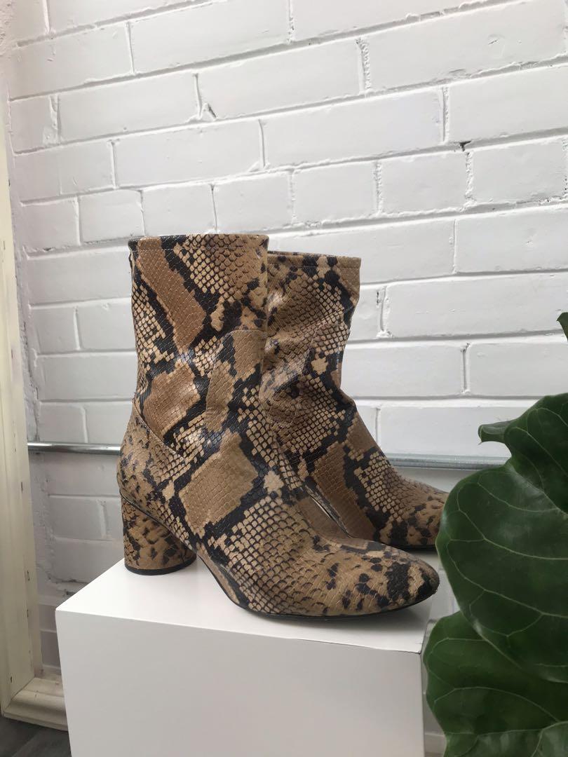 Zara snakeskin ankle sales boots
