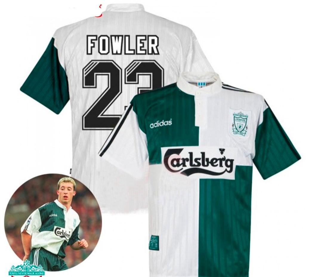 green and white liverpool jersey