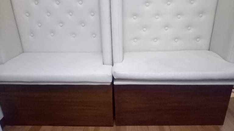 2 pcs preloved sofa set (Category: Sofas) located in Pasig City. Submitted by unicornsanddinosaurs (Listing ID 1045613240, Image 2). Description: SURE BUYER MAKE AN OFFER 💕 IF SEEKING FOR PERFECTION PLS REFRAIN FROM MAKING AN OFFER I'm selling this pair of sofas for 4500 pick up only and buyer shoulders shipping -off white color (color might be different from your screen than actual because of lightning etc.,) - with normal wear and tear such as