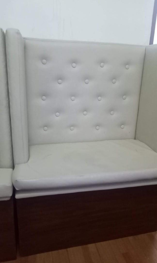 2 pcs preloved sofa set (Category: Sofas) located in Pasig City. Submitted by unicornsanddinosaurs (Listing ID 1045613240, Image 3). Description: SURE BUYER MAKE AN OFFER 💕 IF SEEKING FOR PERFECTION PLS REFRAIN FROM MAKING AN OFFER I'm selling this pair of sofas for 4500 pick up only and buyer shoulders shipping -off white color (color might be different from your screen than actual because of lightning etc.,) - with normal wear and tear such as