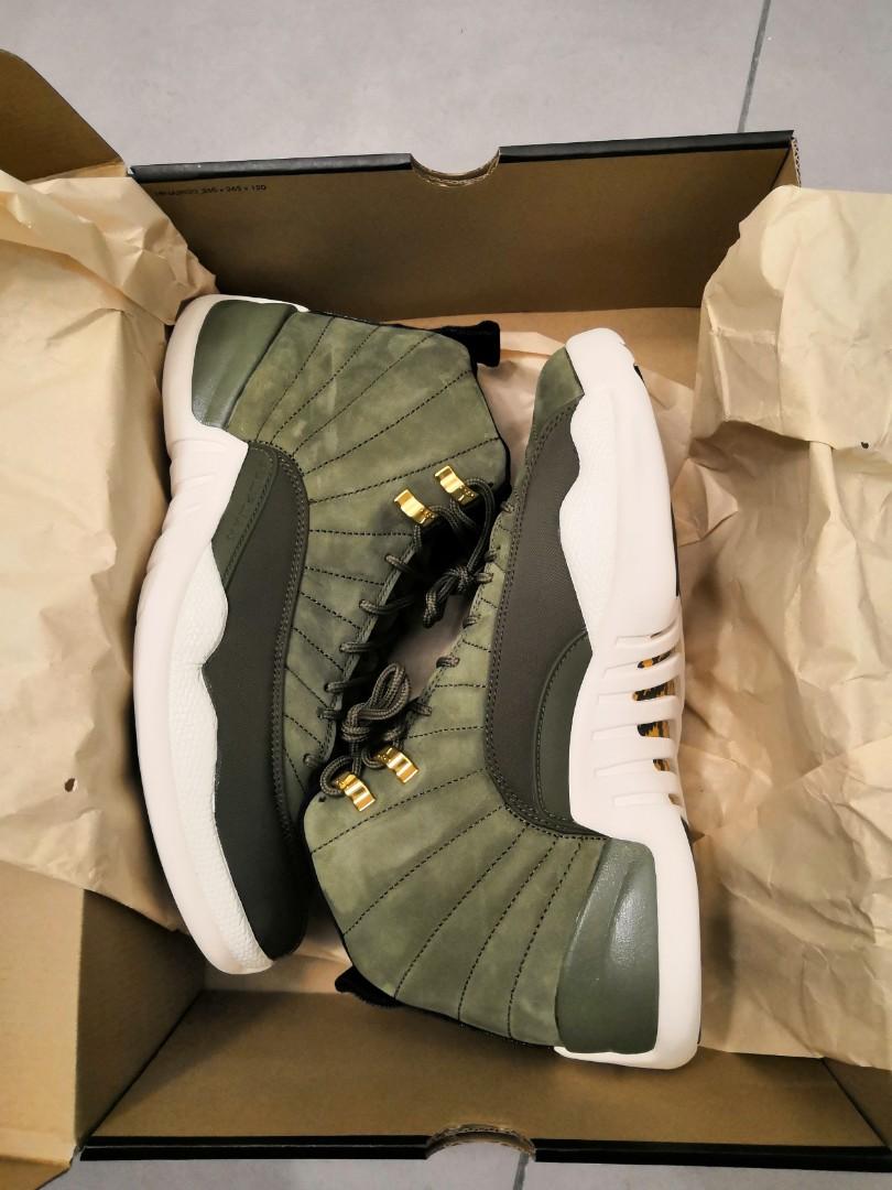 jordan 12 olive green for sale