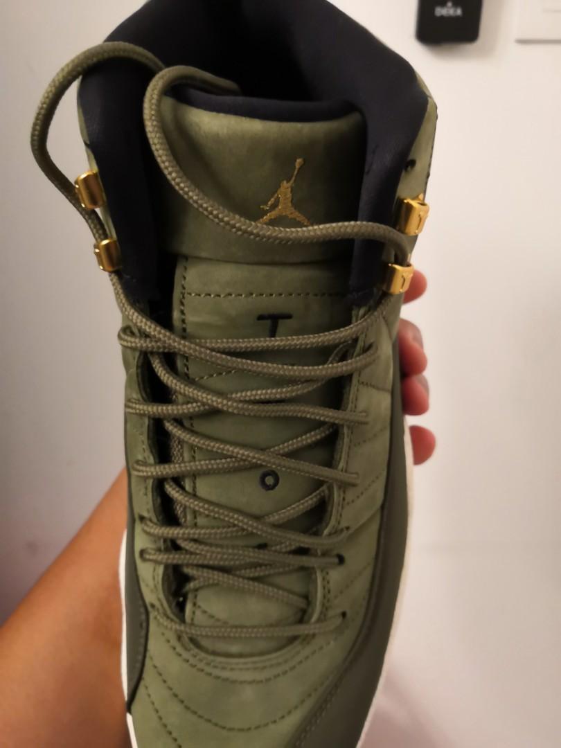 jordan 12 olive green for sale
