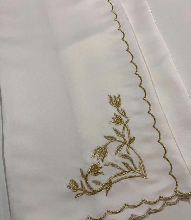 BAJU NIKAH PUTIH SULAM EMAS, Women's Fashion, Muslimah Fashion, Baju