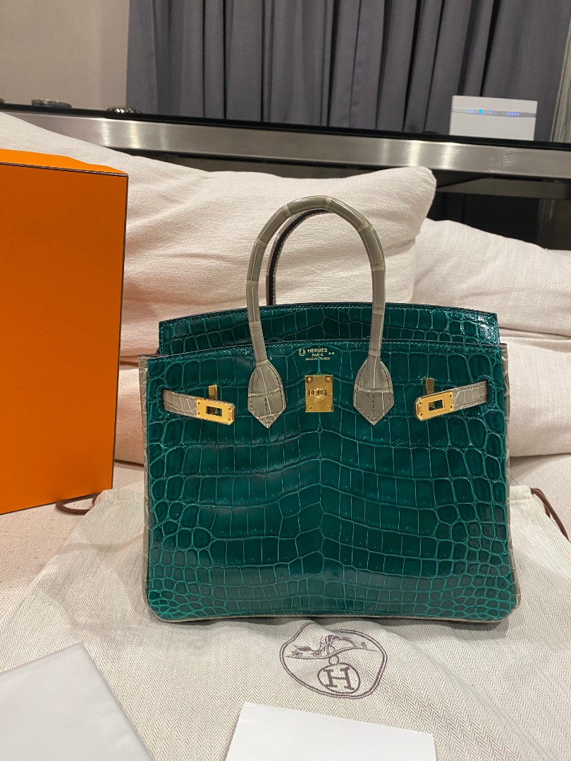 Onhand Authentic Hermes Birkin 25 B25 Croc Crocodile Black RARE COLLECTORS  ITEM Bag Complete, Luxury, Bags & Wallets on Carousell