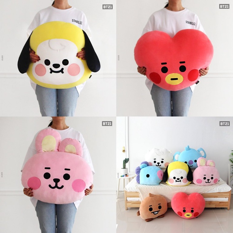 Bt21 Baby Big Face Cushion Nara Home Deco Bts Rm Jin Yoongi Jhope Jimin Taehyung Jungkook Hobbies Toys Memorabilia Collectibles K Wave On Carousell