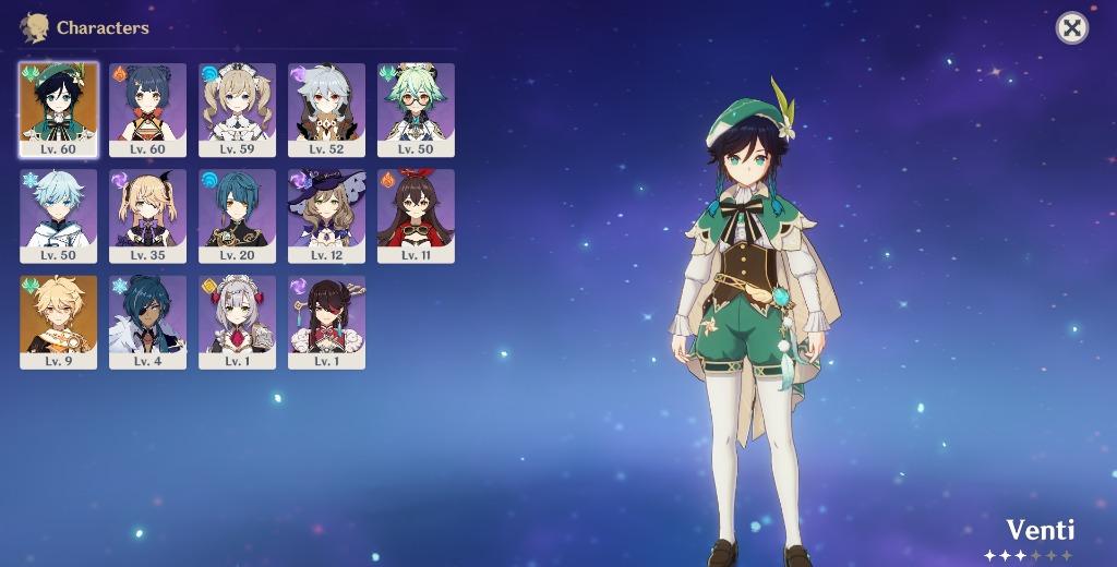 Cheap Sell Ar34 Venti Primordial Jade Winged Spear Genshin Impact Account Video Gaming Video Games On Carousell