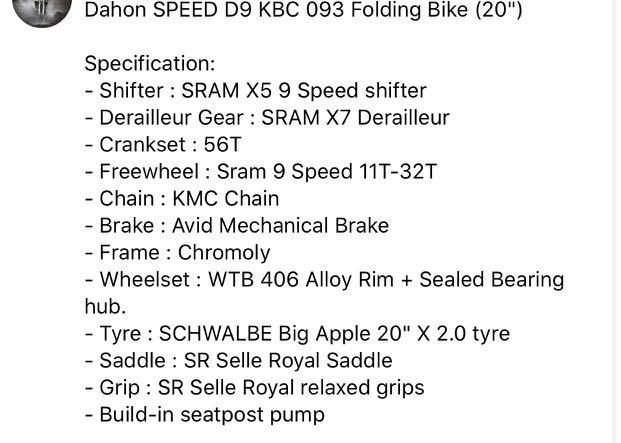 Dahon speed d9 deals