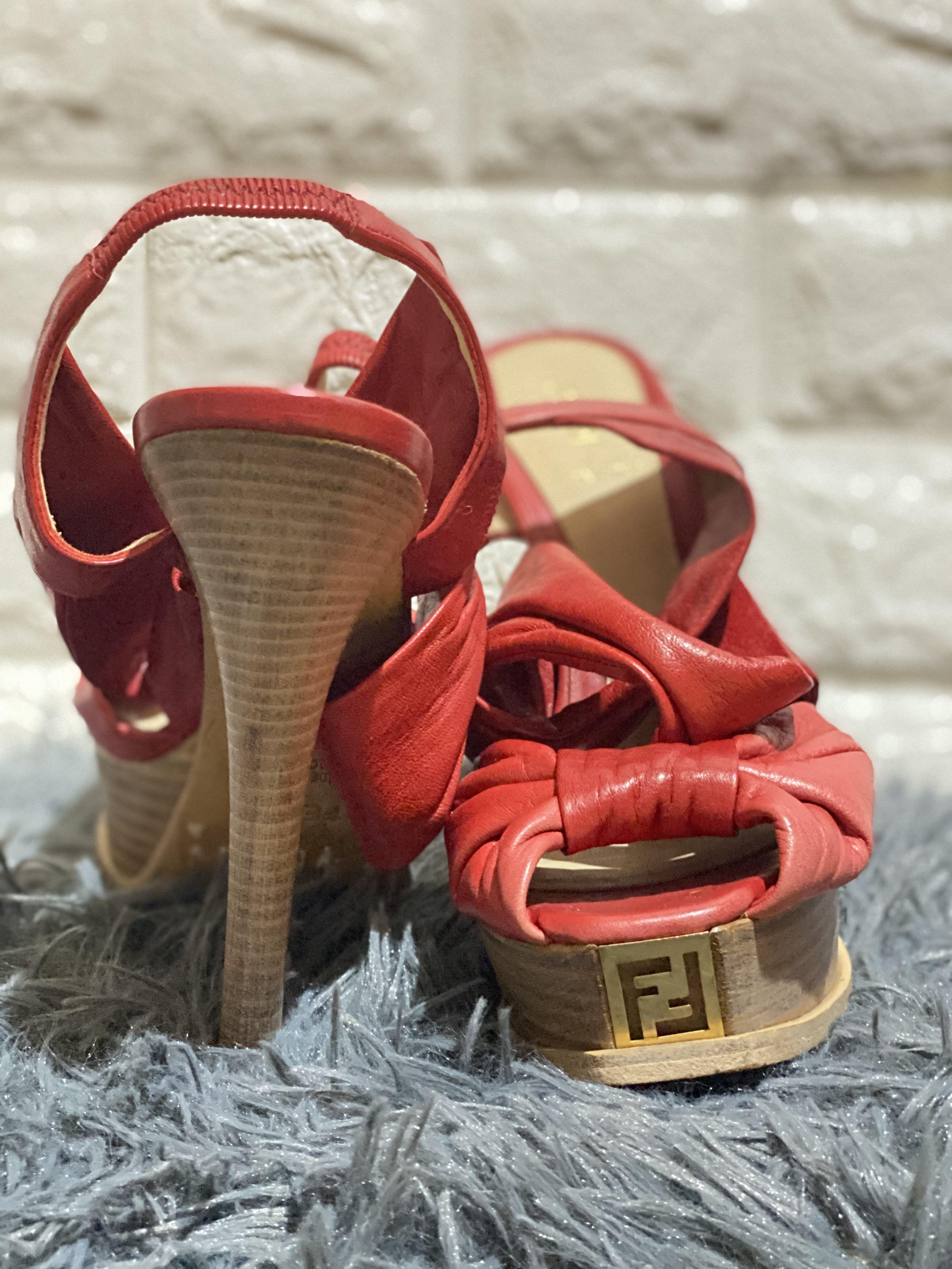 fendi red heels