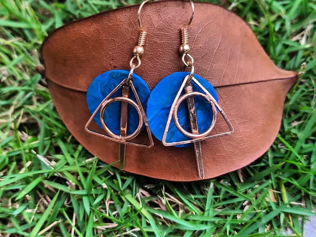 Harry potter deathly hallows polymer clay earrings Women s
