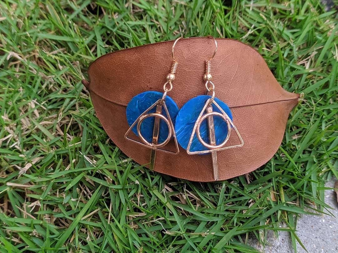 Harry potter deathly hallows polymer clay earrings Women s