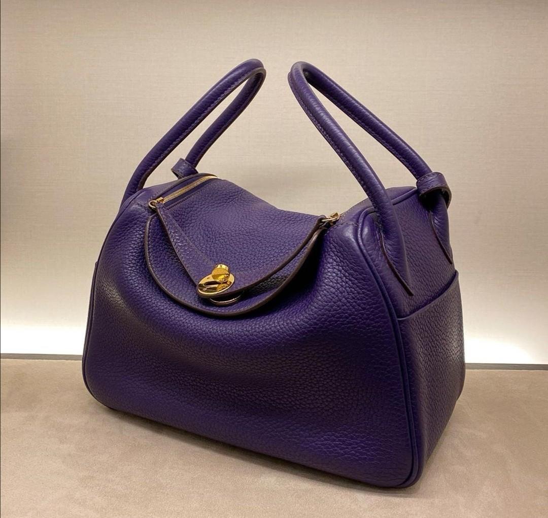 Hermes Lindy 26 Bag Purple Iris 9K Clemence