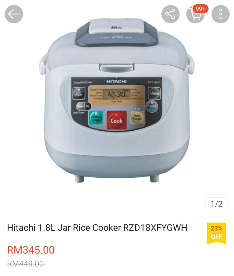 Hitachi rice cooker multifunction, TV & Home Appliances, Kitchen