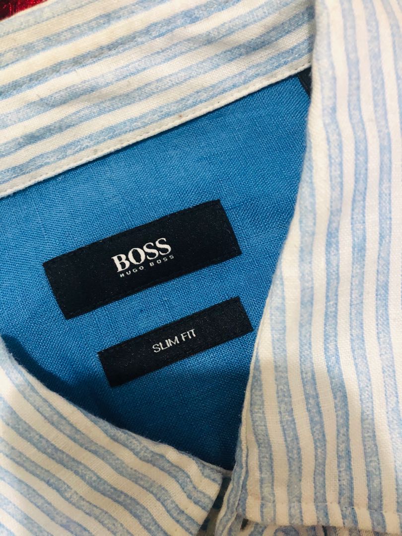 Hugo Boss slim fit shirt, Fesyen Pria 