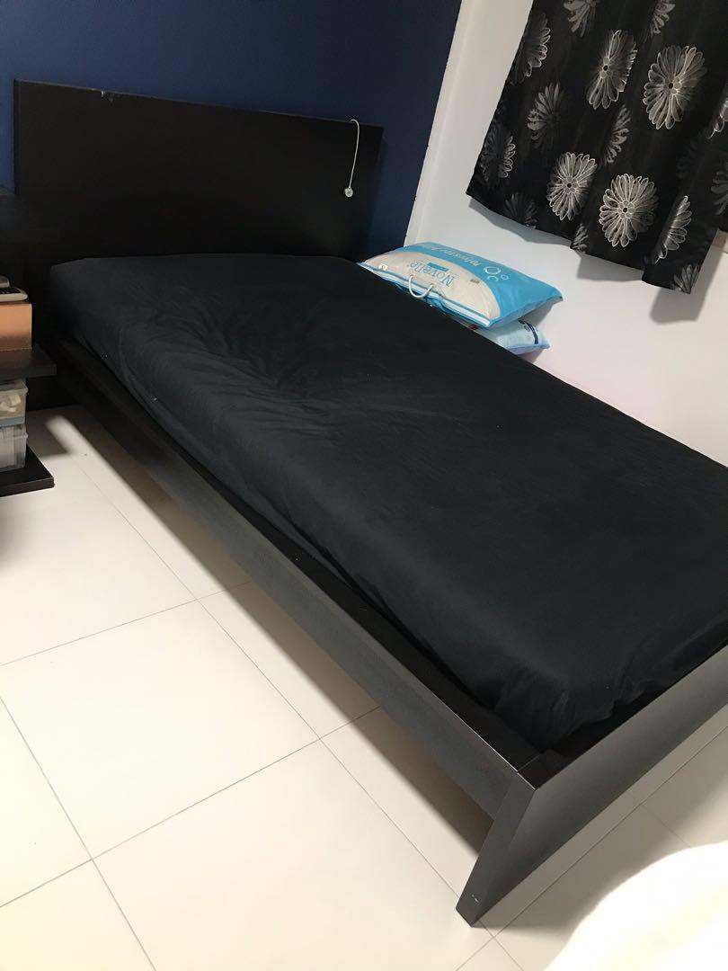 ikea malm super single bed frame furniture home living furniture bed frames mattresses on carousell