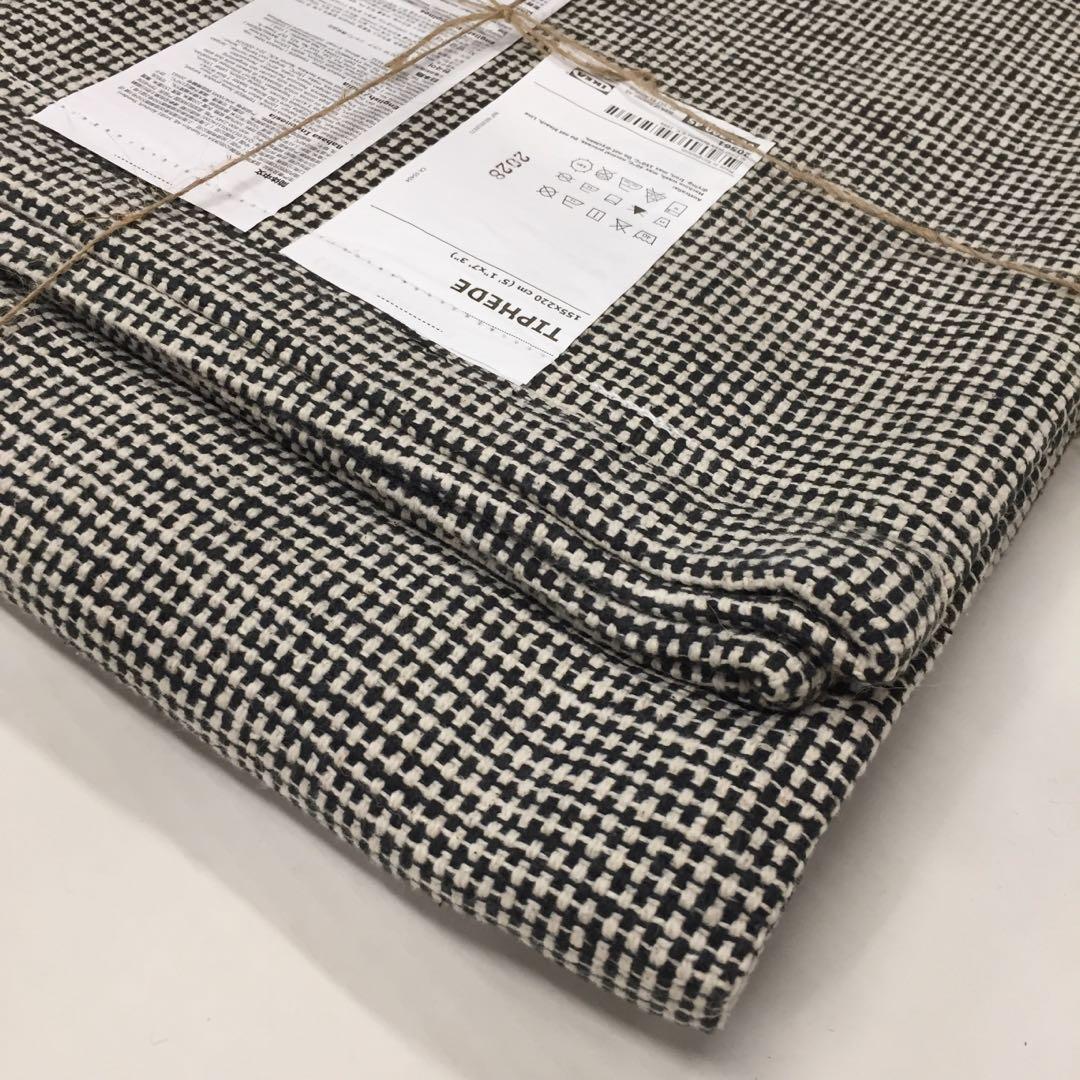 Ikea Tiphede Rug Flatwoven Grey White 155x220 Cm Home Furniture Home Decor On Carousell