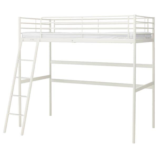Ikea White Svarta Loft Bed Frame Queen, Svarta Loft Bed Ikea Instructions