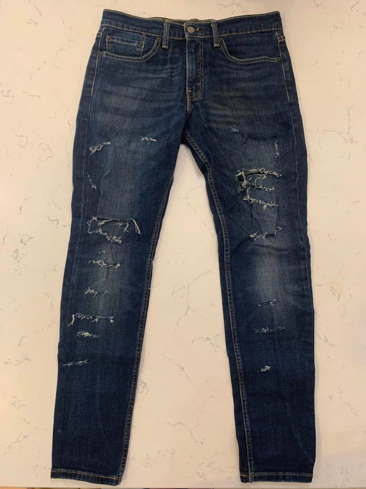 Levi's Jeans 511 Distressed Ripped Denim Dark Blue Slim Fit Brand New,  Men's Fashion, Bottoms, Jeans on Carousell