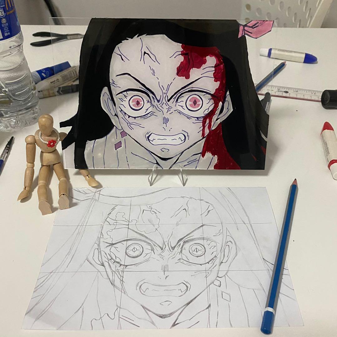 Nezuko Glass Painting Demon Slayer Entertainment J Pop On Carousell Demon slayer kimetsu no yaiba wallpapers for free download. nezuko glass painting demon slayer