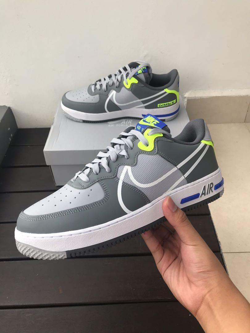 Nike air force deals 1 react wolf grey
