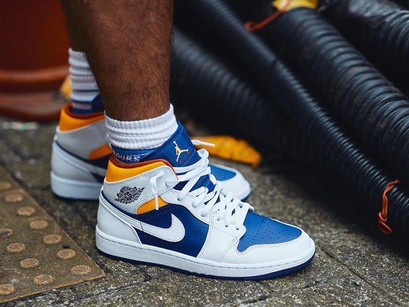 Deep Royal Jordan Mid Royal Blue Laser Aj1 Mid Royal Blue Laser Orange