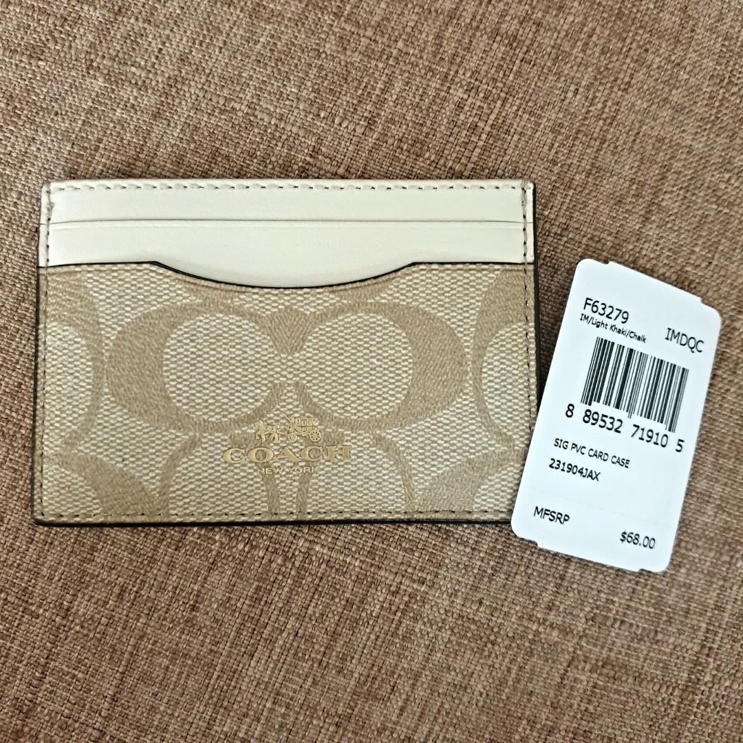 coach white card holder