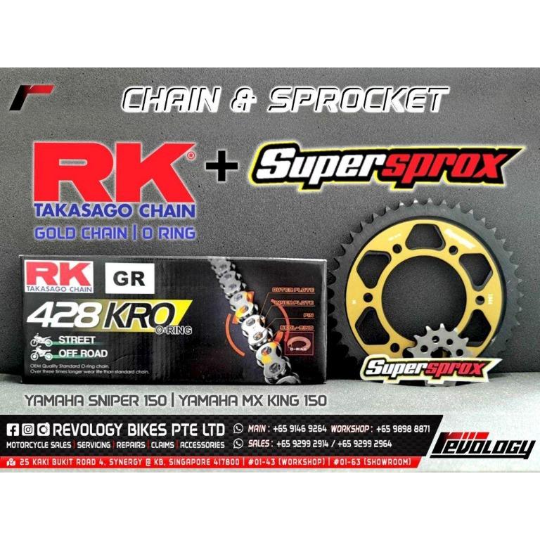 Rk O Ring Chain Supersprox Set For Yamaha Sniper 150 Mxking 150 Motorcycles Motorcycle Accessories On Carousell