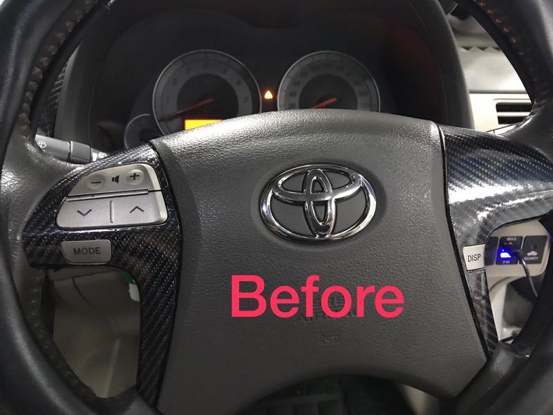 Toyota logo steering wheel carbon fiber, Car Accessories, Accessories