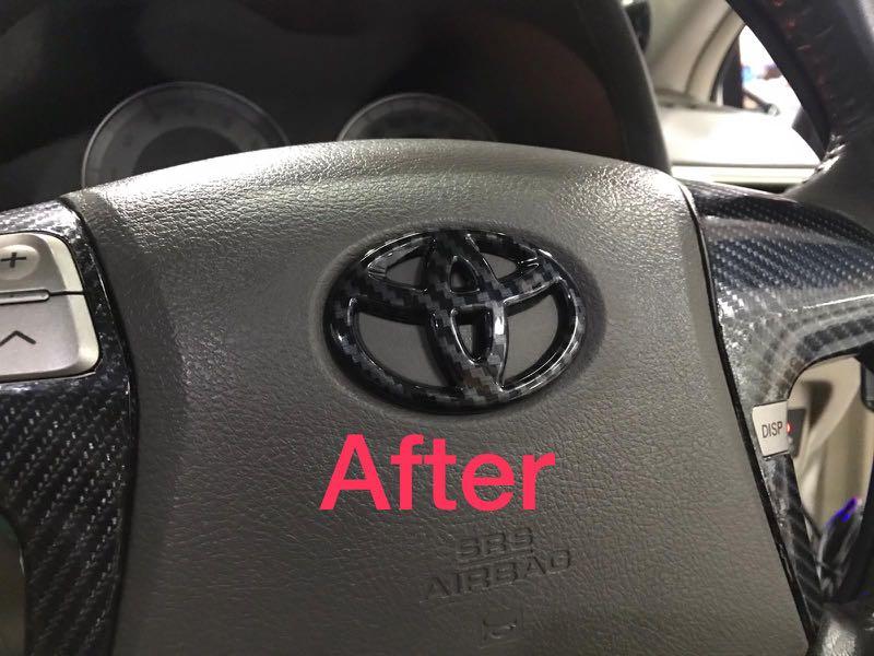 Toyota logo steering wheel carbon fiber, Car Accessories, Accessories
