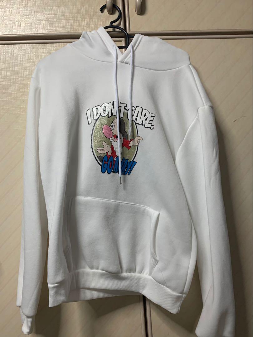 White cartoon hoodie outlet
