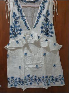 Zara Embroidered Ruffle Dress