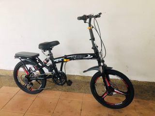 Almost new Foldable Bike, Folding Bike Aero Wheel set & shock absorber - with some accessories to give for free