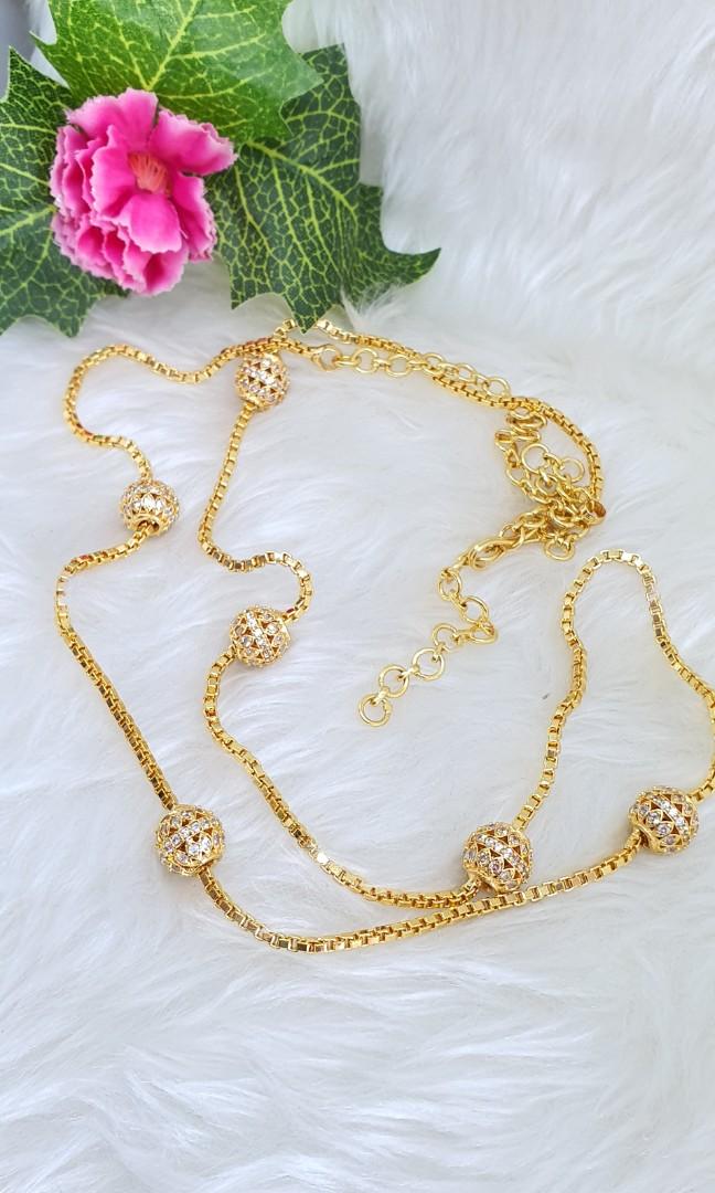 Gold chain clearance with diamond balls