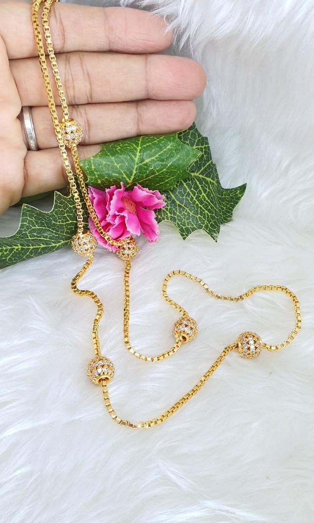 Gold chain sales with diamond balls