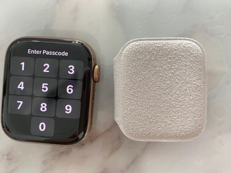 Apple watch gold stainless steel sales case with stone sport band