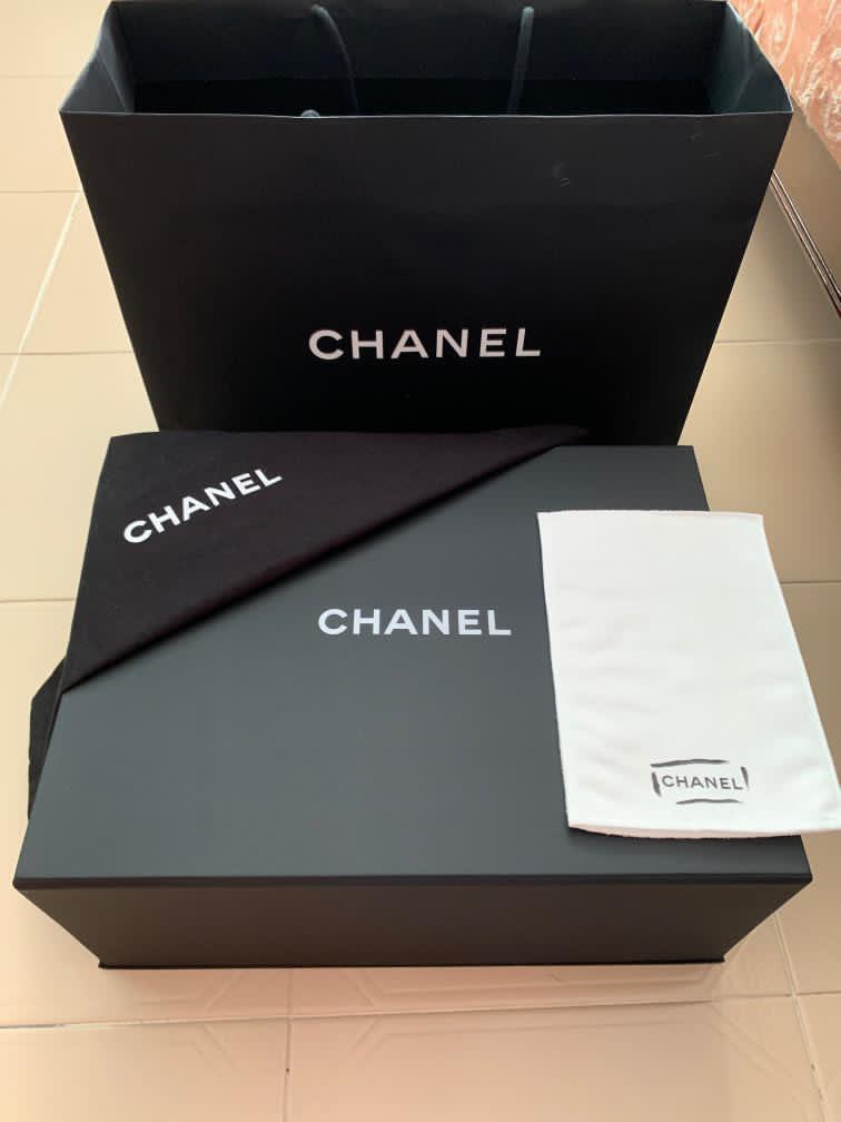 Chanel box + dust bag + dust cloth + paper bag