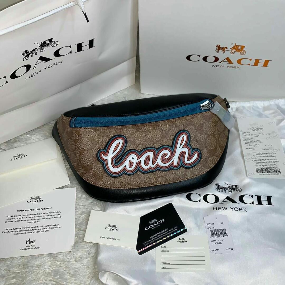 COACH WAIST BAG AUTHENTIC FULL SET, Barang Mewah, Tas & Dompet di Carousell