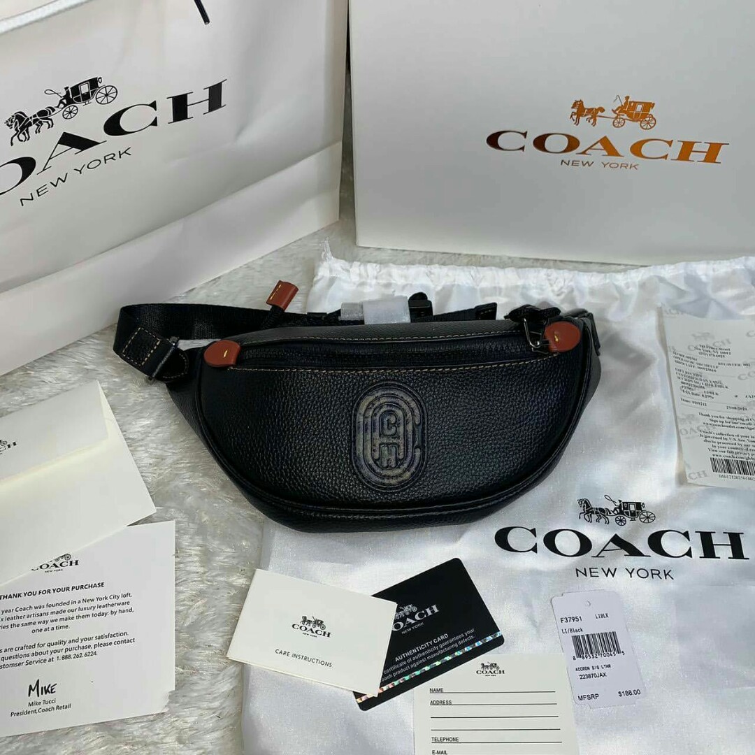COACH WAIST BAG AUTHENTIC FULL SET, Barang Mewah, Tas & Dompet di Carousell