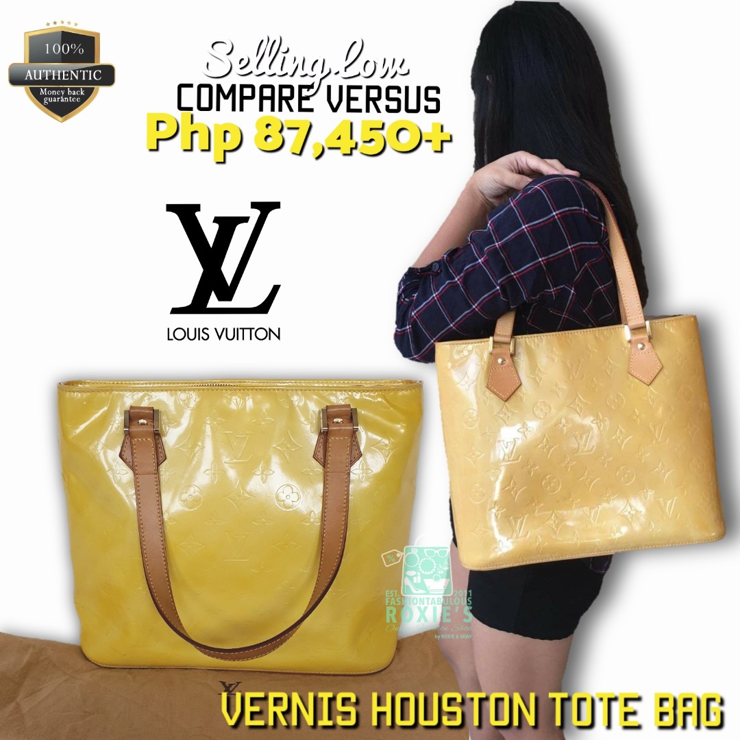 Louis Vuitton Yellow Vernis Houston Tote Bag