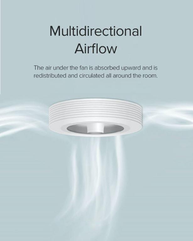 EXHALE Bladeless Ceiling Fan 360 deg air displacement Vortex Eco