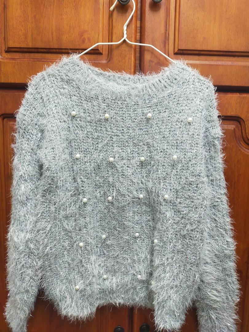 Fur sweatshirt womens sale